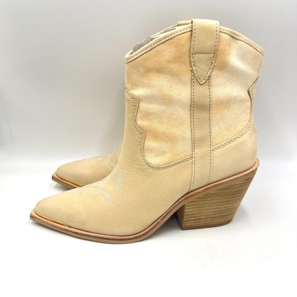 Dolce Vita Size 9 Nashe Cream Beige Western Style Cowgirl Boots Booties Shoes - Picture 6 of 15